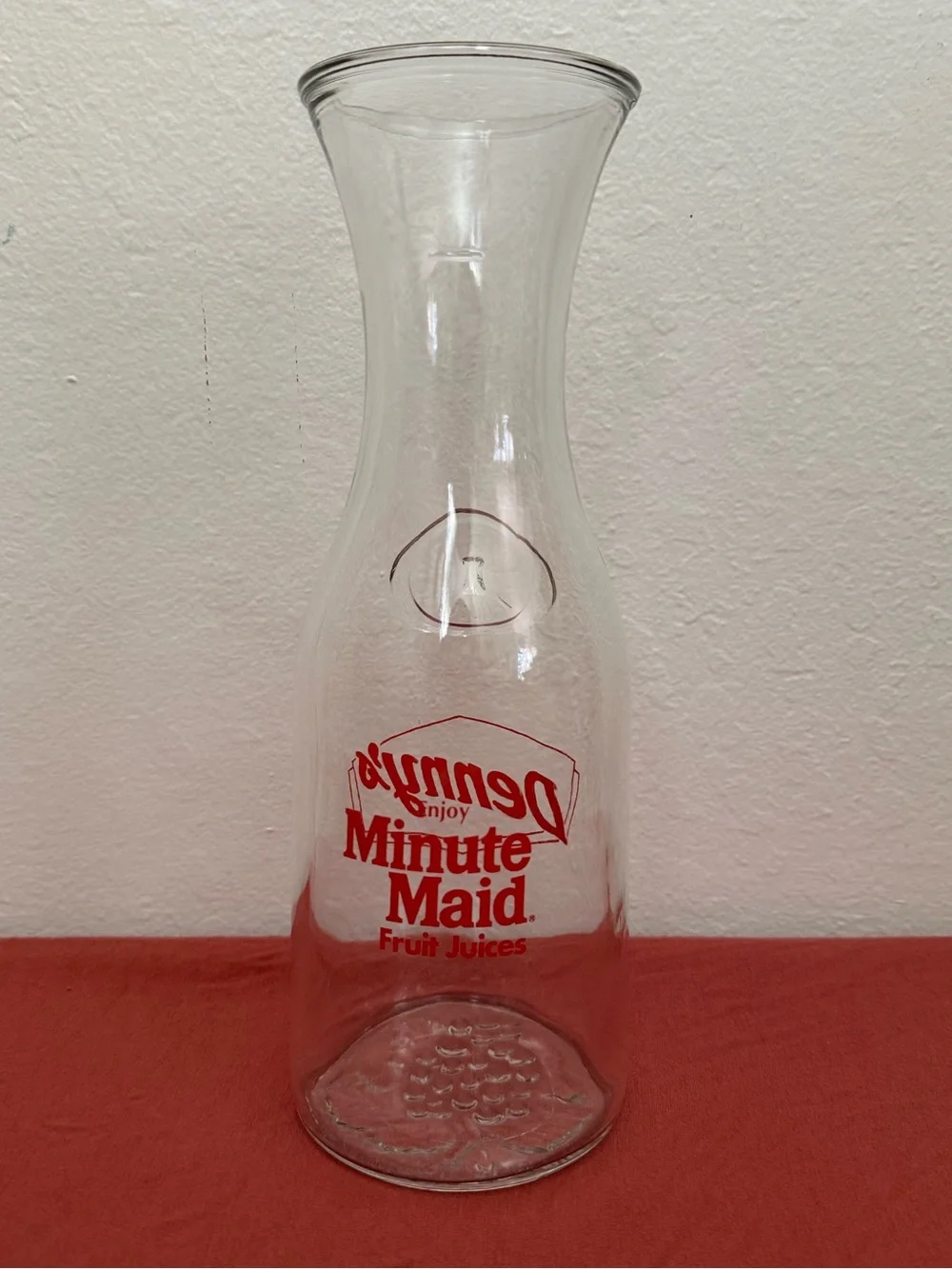 Denny's Glass Carafe with Red Logo